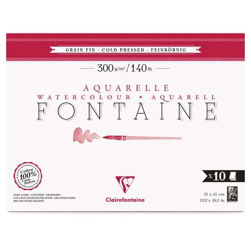 Clairefontaine | Fontaine Cold Pressed Watercolour Paper — Various Formats 4 Clairefontaine | Fontaine Cold Pressed Watercolour Paper — Various Formats - Image 2