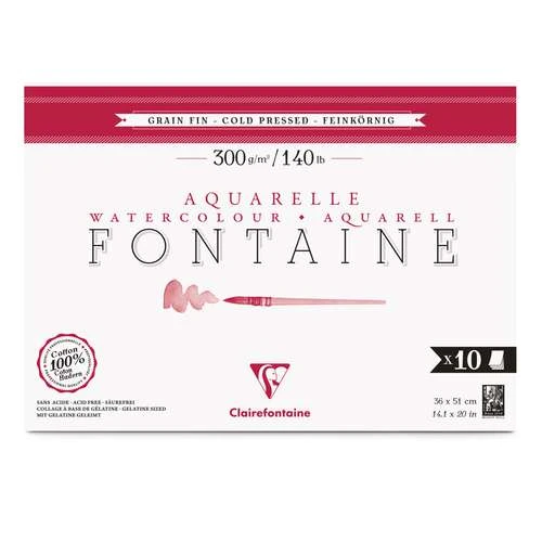 Clairefontaine | Fontaine Cold Pressed Watercolour Paper — Various Formats 5 Clairefontaine | Fontaine Cold Pressed Watercolour Paper — Various Formats - Image 3