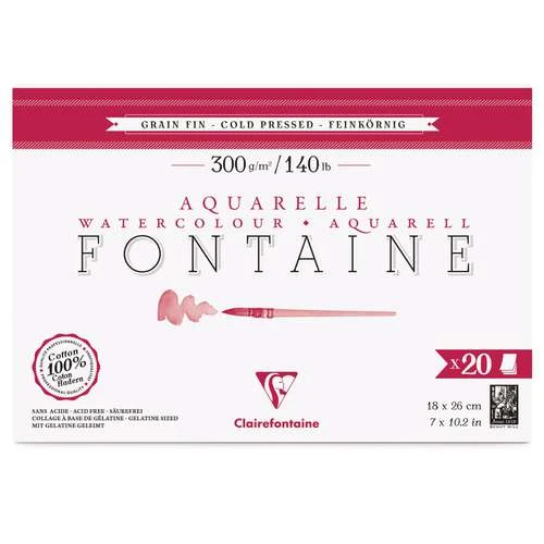 Clairefontaine | Fontaine Cold Pressed Watercolour Paper — Various Formats 8 Clairefontaine | Fontaine Cold Pressed Watercolour Paper — Various Formats - Image 6