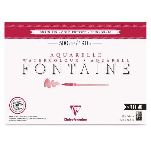 Clairefontaine | Fontaine Cold Pressed Watercolour Paper — Various Formats 3 Clairefontaine | Fontaine Cold Pressed Watercolour Paper — Various Formats