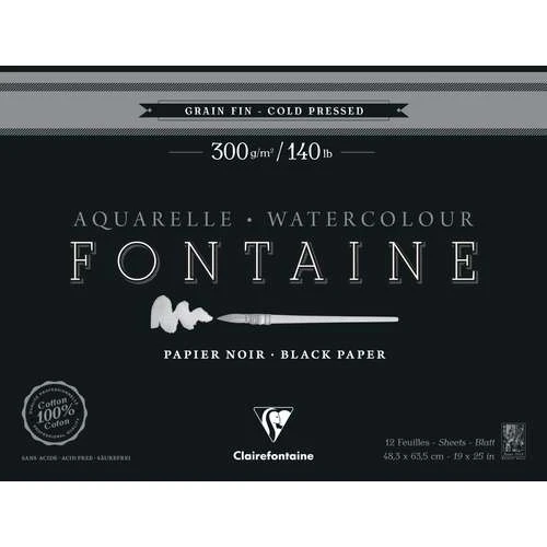 Clairefontaine Fontaine Black Watercolour Pads & Blocks 3 Clairefontaine Fontaine Black Watercolour Pads & Blocks