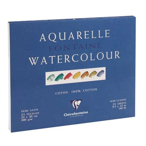 Clairefontaine Fontaine Semi- Glazed Watercolour Paper 4 Clairefontaine Fontaine Semi- Glazed Watercolour Paper - Image 2