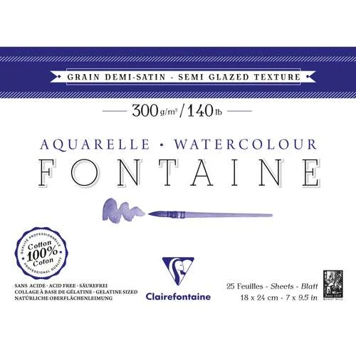 Clairefontaine Fontaine Semi- Glazed Watercolour Paper 8 Clairefontaine Fontaine Semi- Glazed Watercolour Paper - Image 6