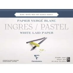Clairefontaine Ingres White Pastel Pad 9 Clairefontaine Ingres White Pastel Pad -CLAIREFONTAINE || Canson || Golden Shop ClairefontaineIngresWhitePastelPad 2