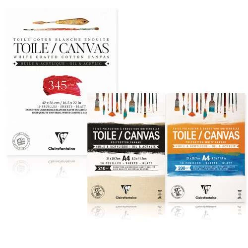 Clairefontaine Ready To Paint Canvas Pads 3 Clairefontaine Ready To Paint Canvas Pads