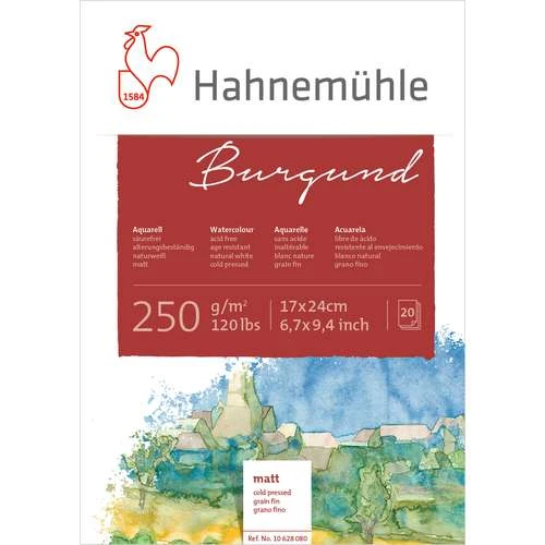 Hahnemuehle Hand-Made Burgundy Watercolour Block, 20 Sheets, 250gsm 4 Hahnemuehle Hand-Made Burgundy Watercolour Block, 20 Sheets, 250gsm - Image 2
