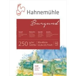Hahnemuehle Hand-Made Burgundy Watercolour Block, 20 Sheets, 250gsm 11 Hahnemuehle Hand-Made Burgundy Watercolour Block, 20 Sheets, 250gsm -CLAIREFONTAINE || Canson || Golden Shop HahnemuehleHand MadeBurgundyWatercolourBlock2C20sheets2C250gsm 3