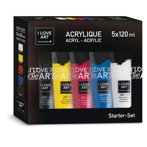I LOVE ART | Acrylic Starter Set — 5 X 120 Ml Tubes 3 I LOVE ART | Acrylic Starter Set — 5 X 120 Ml Tubes