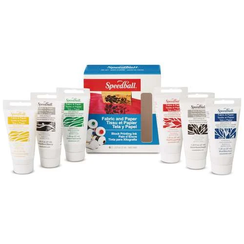 Speedball® | Fabric & Paper Block Printing Ink — 6 X 37 Ml Tubes 3 Speedball® | Fabric & Paper Block Printing Ink — 6 X 37 Ml Tubes