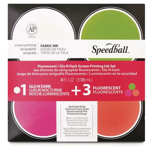 Speedball Glo N Dark/Fluorescent Screenprinting Fabric Ink Set 4 Speedball Glo N Dark/Fluorescent Screenprinting Fabric Ink Set - Image 2