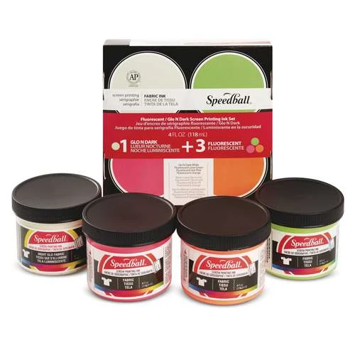 Speedball Glo N Dark/Fluorescent Screenprinting Fabric Ink Set 3 Speedball Glo N Dark/Fluorescent Screenprinting Fabric Ink Set