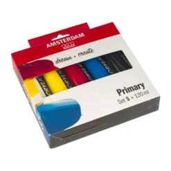 TALENS | AMSTERDAM ALL ACRYLICS Primary Set — 5 X 120 Ml Tubes -CLAIREFONTAINE || Canson || Golden Shop TALENS7CAMSTERDAMALLACRYLICSPrimarysetE280945x120mltubes 2